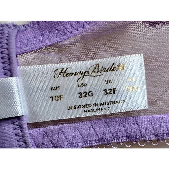 RARE🔥 Honey Birdette CHRISTINE💜 Unicorn Purple Lilac 3 Piece 32G, M, M Brief - Picture 5 of 11